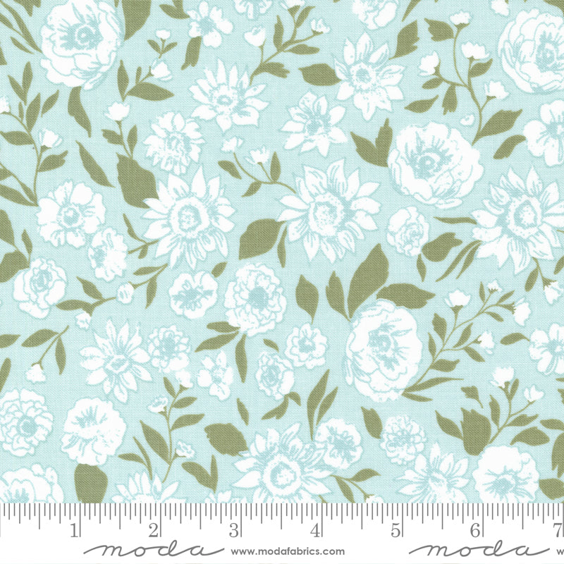 Lovestruck Mist Smitten Floral Yardage by Lella Boutique for Moda Fabrics