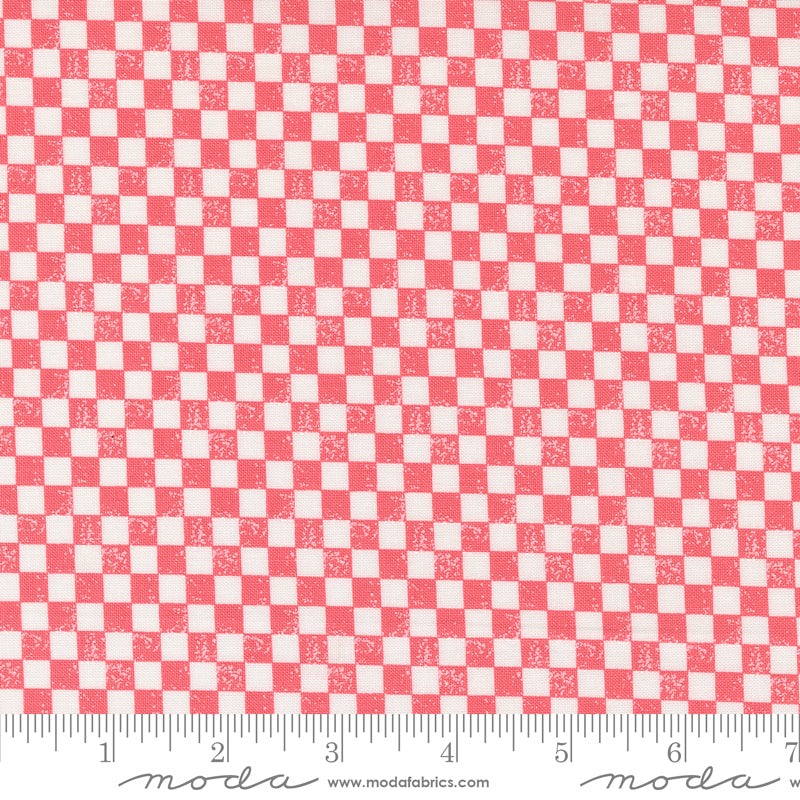 Love Blooms Lipstick Checkers Yardage by Lella Boutique for Moda Fabrics