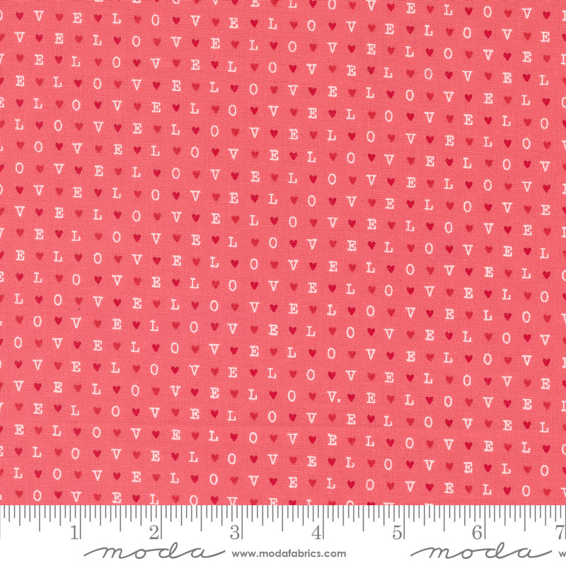 Love Blooms Lipstick LOVE Yardage by Lella Boutique for Moda Fabrics