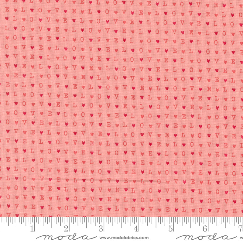 Love Blooms Blush LOVE Yardage by Lella Boutique for Moda Fabrics