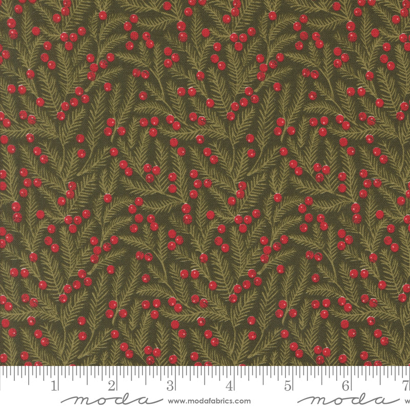 Berry & Pine Evergreen Pine Needles Yardage by Lella Boutique for Moda Fabrics