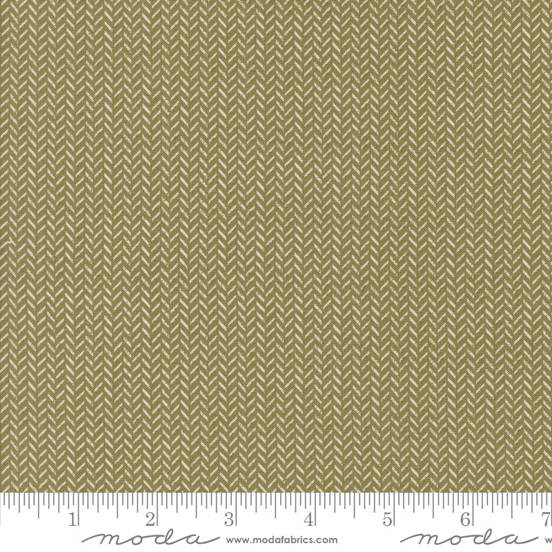 Berry & Pine Sage Yule Herringbone Yardage by Lella Boutique for Moda Fabrics