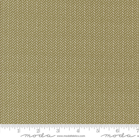 Berry & Pine Sage Yule Herringbone Yardage by Lella Boutique for Moda Fabrics