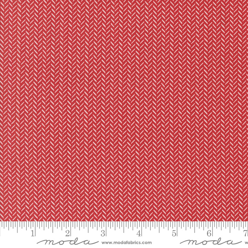 Berry & Pine Cranberry Yule Herringbone Yardage by Lella Boutique for Moda Fabrics