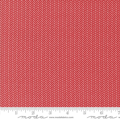 Berry & Pine Cranberry Yule Herringbone Yardage by Lella Boutique for Moda Fabrics