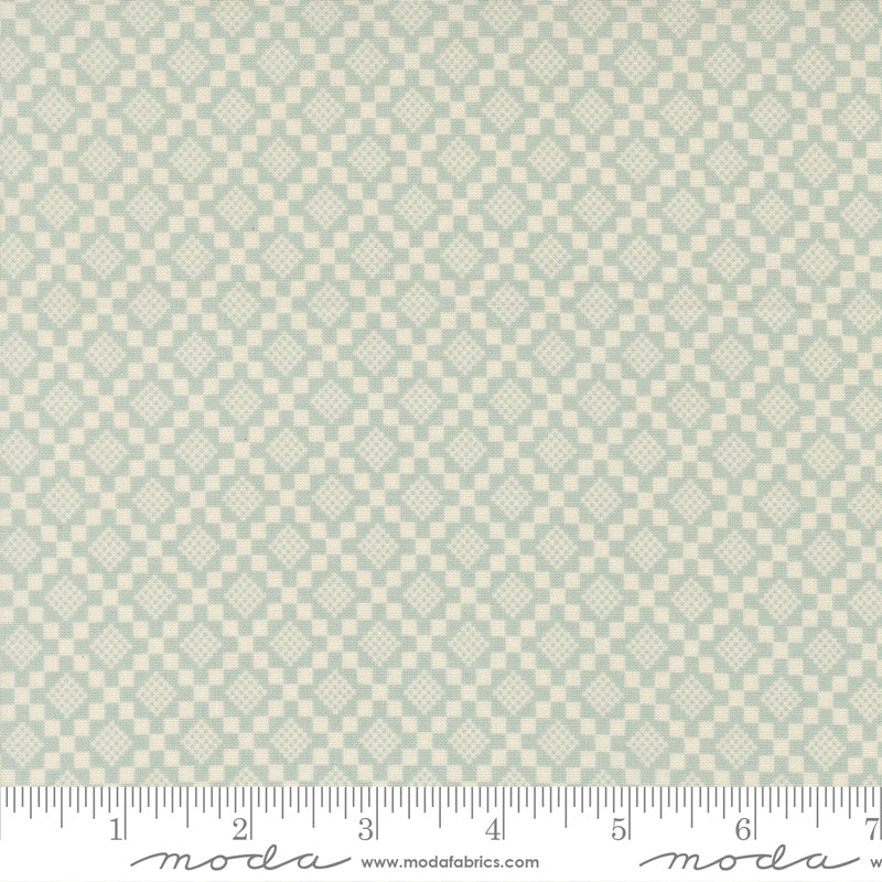True Love Robins Egg Checkmate Yardage by Lella Boutique for Moda Fabrics