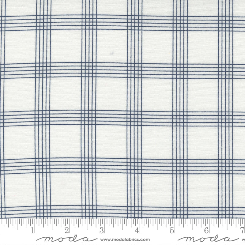 Nantucket Summer Cream Navy Plaid Yardage by Camille Roskelley for Moda Fabrics