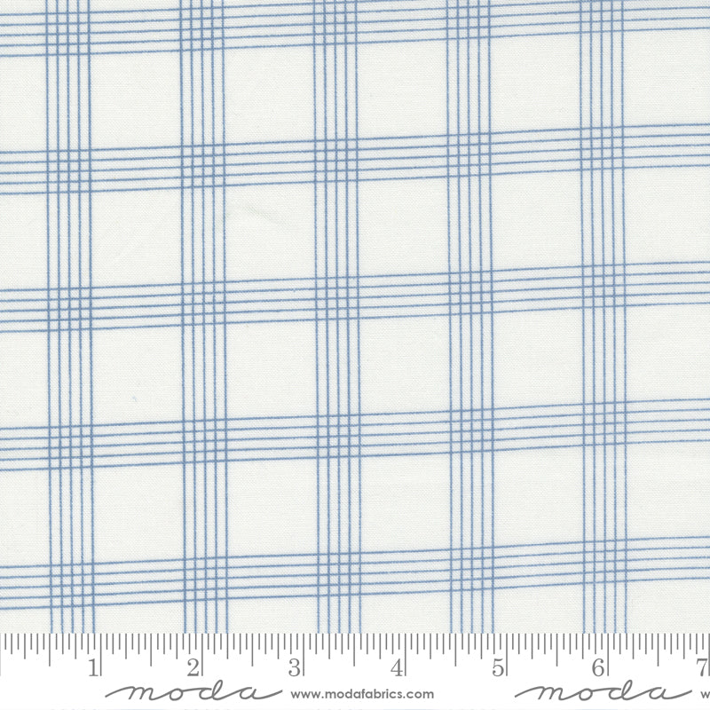 Nantucket Summer Cream Blue Plaid Yardage by Camille Roskelley for Moda Fabrics