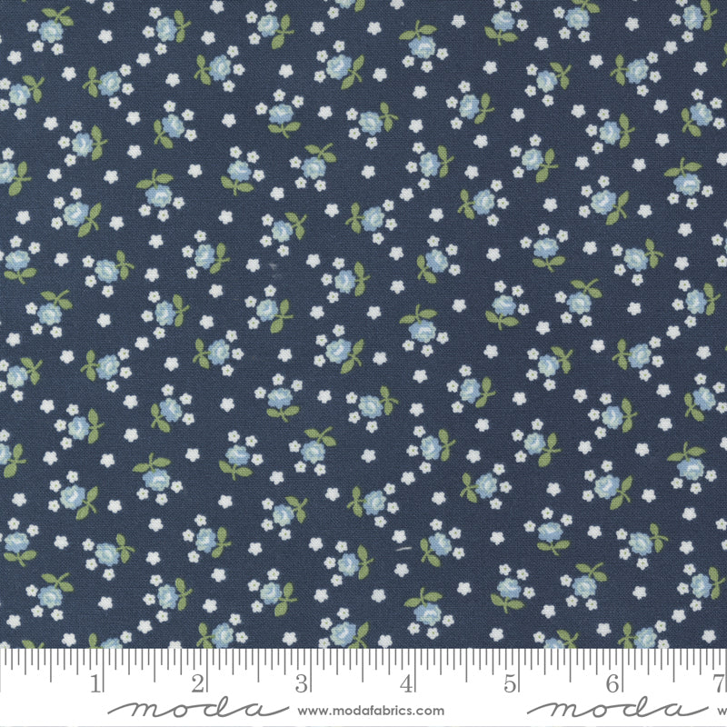 Nantucket Summer Navy Fairground Yardage by Camille Roskelley for Moda Fabrics