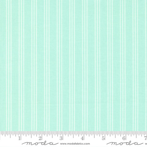 Lighthearted Aqua Stripe Yardage by Camille Roskelley for Moda Fabrics