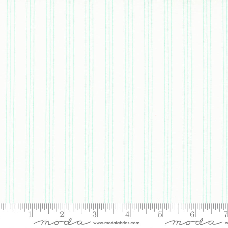Lighthearted Cream Aqua Stripe Yardage by Camille Roskelley for Moda Fabrics