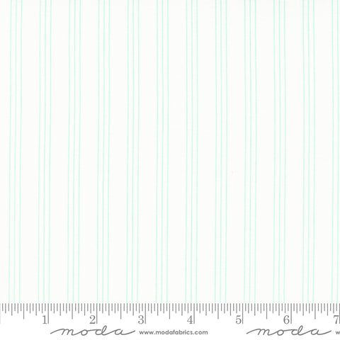 Lighthearted Cream Aqua Stripe Yardage by Camille Roskelley for Moda Fabrics