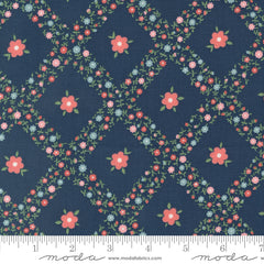 Rosemary Cottage Navy Trellis Yardage by Camille Roskelley for Moda Fabrics