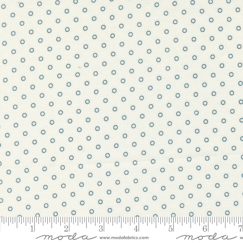 Rosemary Cottage Cream Navy Darling Dot Yardage by Camille Roskelley for Moda Fabrics
