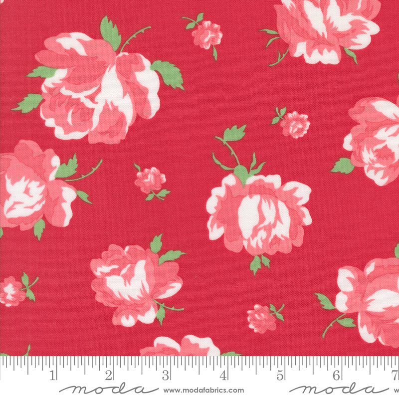 Summertime Red Rosie Yardage by Camille Roskelley for Moda Fabrics