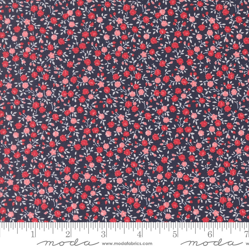 Summertime Navy Bloom Yardage by Camille Roskelley for Moda Fabrics