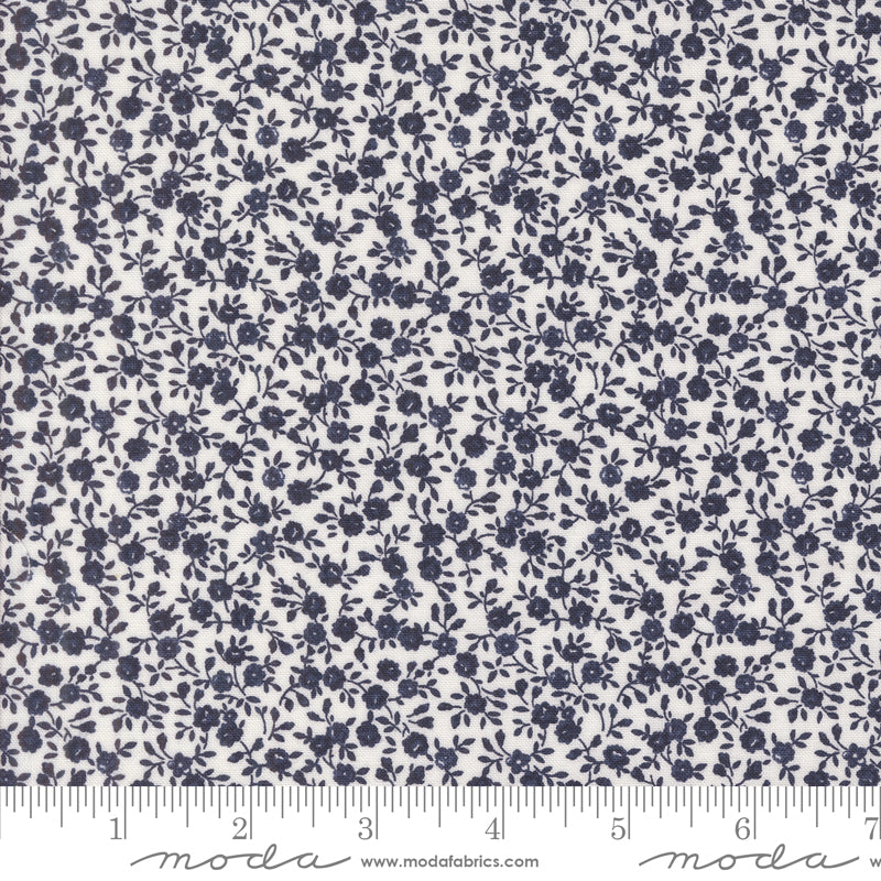 Summertime Cream Navy Bloom Yardage by Camille Roskelley for Moda Fabrics