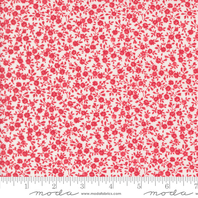 Summertime Cream Red Bloom Yardage by Camille Roskelley for Moda Fabrics