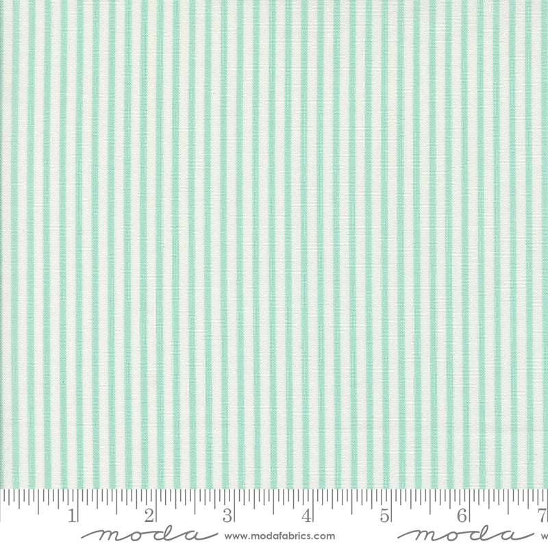 Summertime Aqua Simple Stripe Yardage by Camille Roskelley for Moda Fabrics