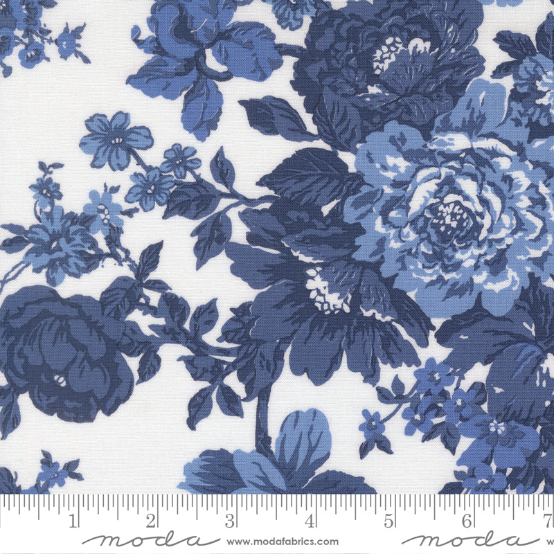 Blueprint White Navy Heirloom Yardage by Camille Roskelley for Moda Fabrics