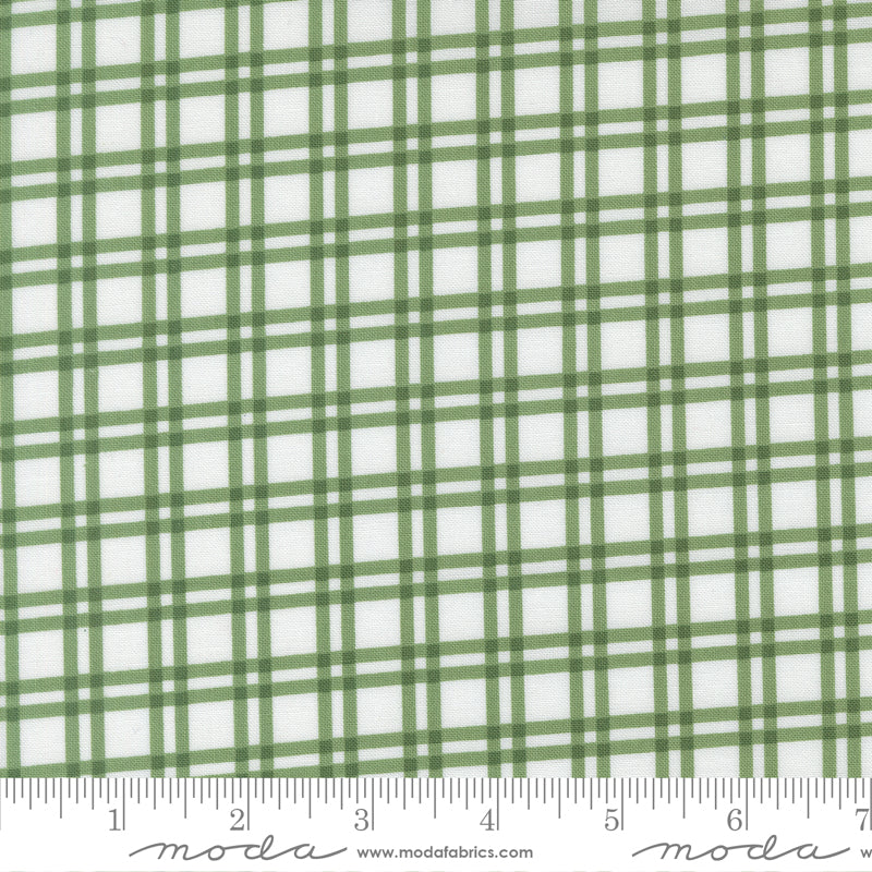Blueprint White Grass Plaid Yardage by Camille Roskelley for Moda Fabrics
