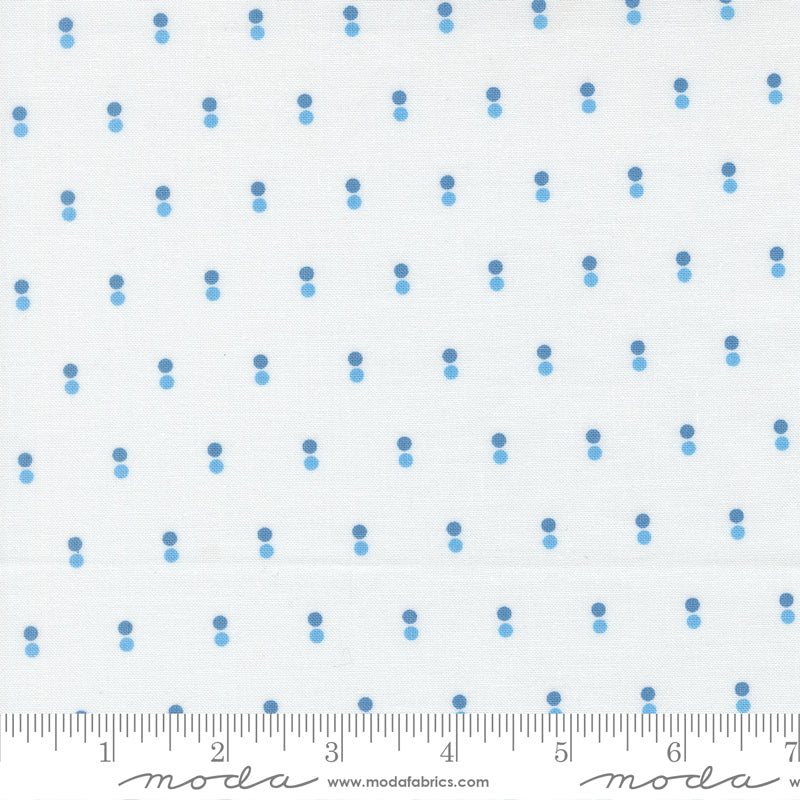 Blueprint White Harbor Dots Yardage by Camille Roskelley for Moda Fabrics