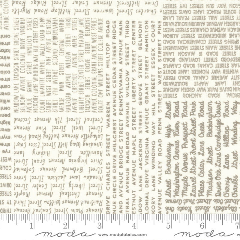 Main Street Vanilla Taupe In The News Yardage by Sweetwater for Moda Fabrics