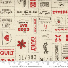 Threads Porcelain Multi Made With Love Yardage by Sweetwater for Moda Fabrics