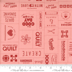 Threads Pink Made With Love Yardage by Sweetwater for Moda Fabrics