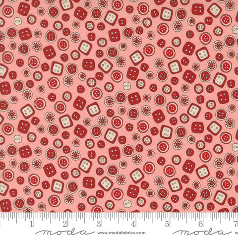 Threads Pink Buttons Yardage by Sweetwater for Moda Fabrics