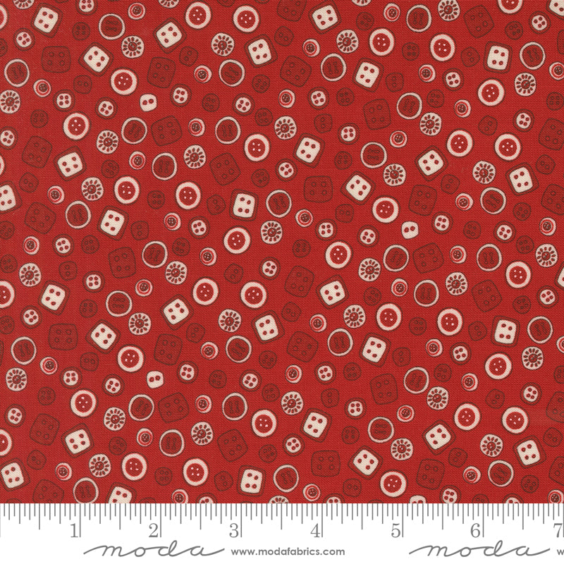 Threads Red Buttons Yardage by Sweetwater for Moda Fabrics