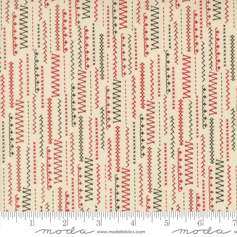 Threads Porcelain Multi Stitched Up Yardage by Sweetwater for Moda Fabrics