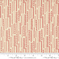 Threads Porcelain Red Stitched Up Yardage by Sweetwater for Moda Fabrics