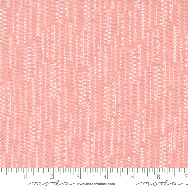 Threads Pink Stitched Up Yardage by Sweetwater for Moda Fabrics