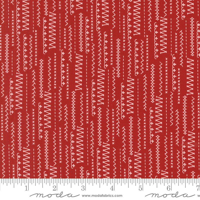 Threads Red Stitched Up Yardage by Sweetwater for Moda Fabrics