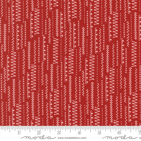 Threads Red Stitched Up Yardage by Sweetwater for Moda Fabrics