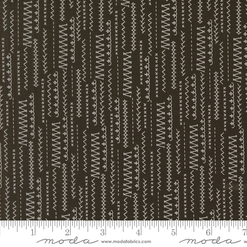 Threads Black Stitched Up Yardage by Sweetwater for Moda Fabrics