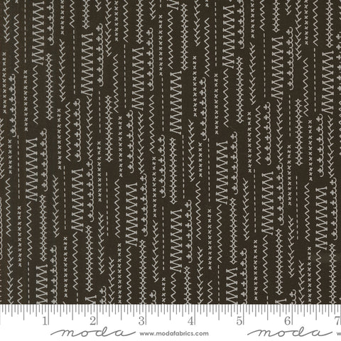 Threads Black Stitched Up Yardage by Sweetwater for Moda Fabrics