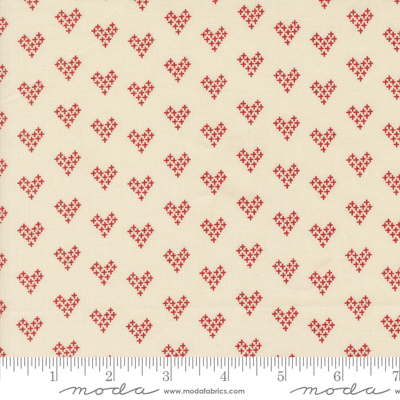 Threads Porcelain Red Love Yardage by Sweetwater for Moda Fabrics