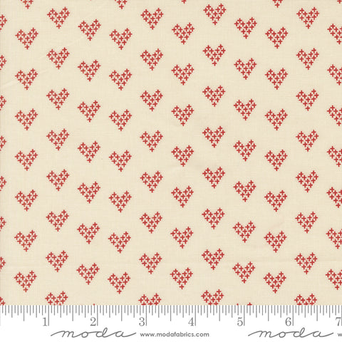 Threads Porcelain Red Love Yardage by Sweetwater for Moda Fabrics