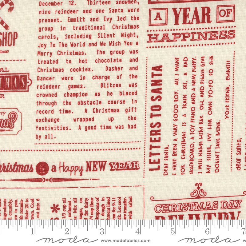 Emmitt and Ivy Red In The News Yardage by Sweetwater for Moda Fabrics