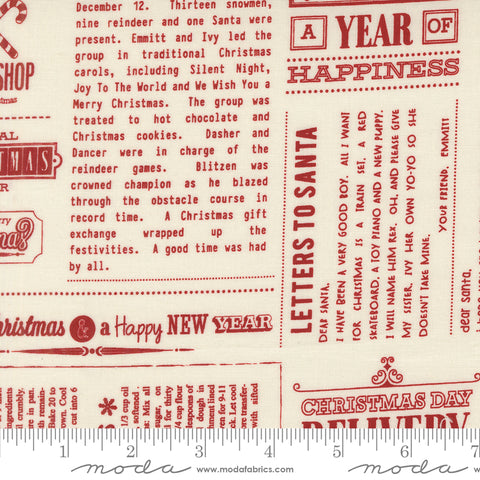 Emmitt and Ivy Red In The News Yardage by Sweetwater for Moda Fabrics