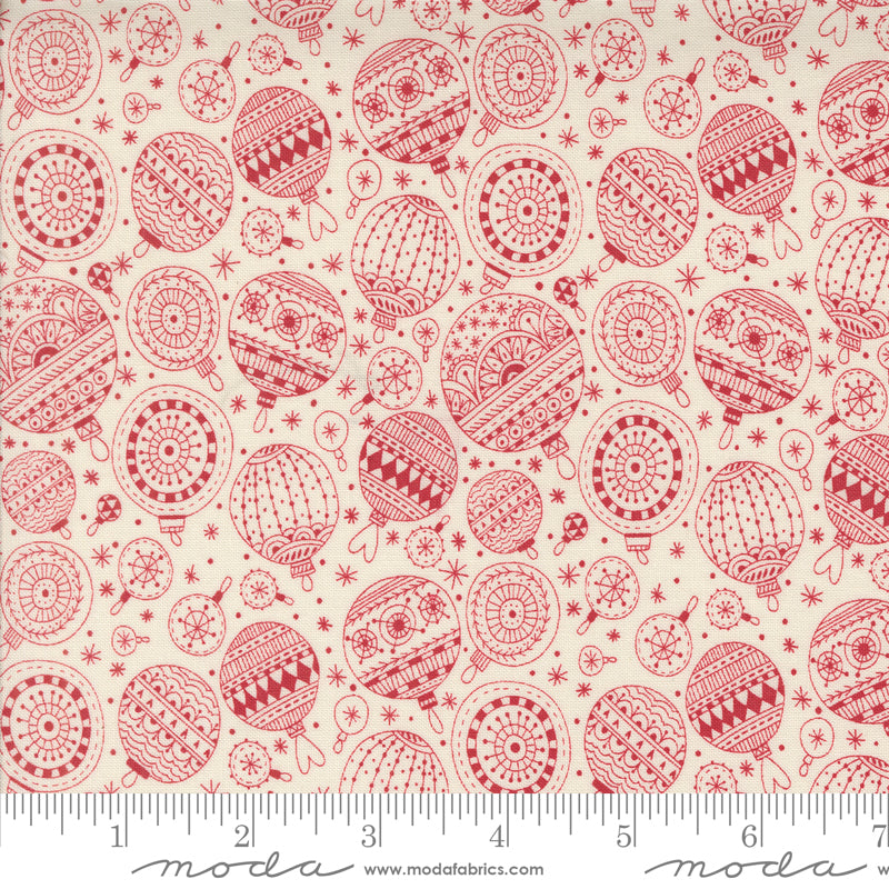 Emmitt and Ivy Red Ornaments Yardage by Sweetwater for Moda Fabrics