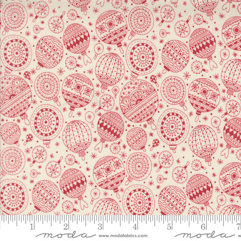 Emmitt and Ivy Red Ornaments Yardage by Sweetwater for Moda Fabrics