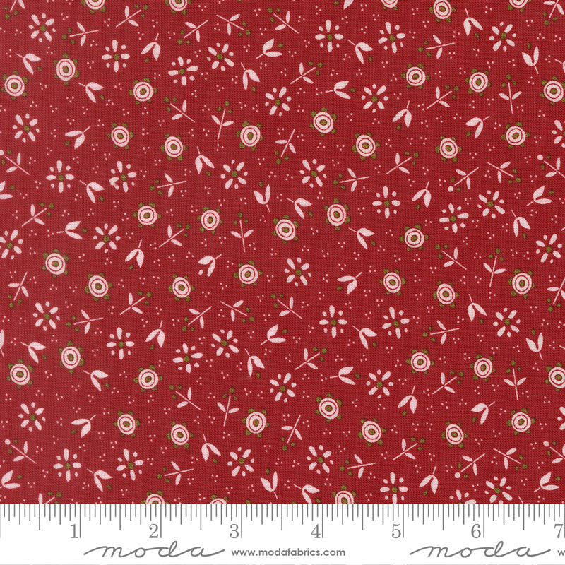Chilly Red Christmas Flowers Yardage by Sweetwater for Moda Fabrics