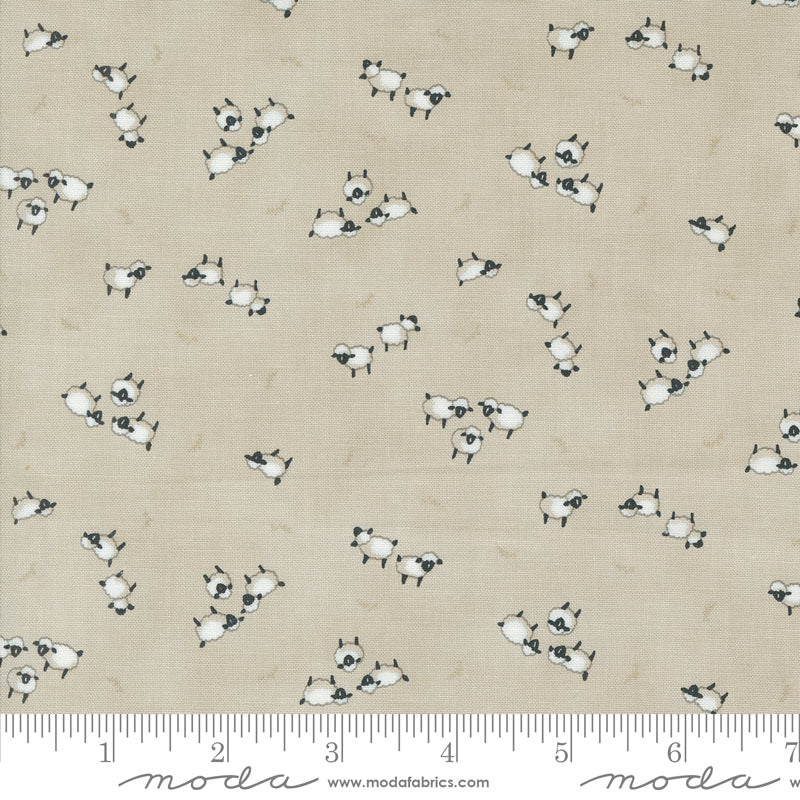 Willow's Farm Mushroom Sheeps in the Pasture Yardage by Deb Strain for Moda Fabrics
