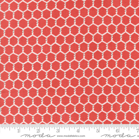 Willow's Farm Barn Red Chickenwire Yardage by Deb Strain for Moda Fabrics