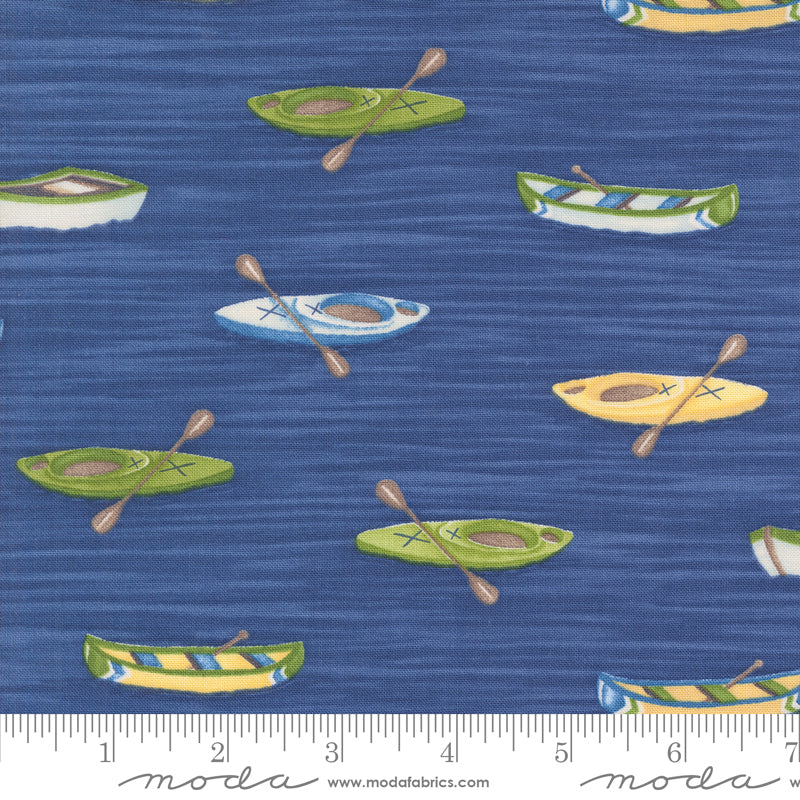 On Lake Time Deep Water Canoes and Kayaks Yardage by Deb Strain for Moda Fabrics