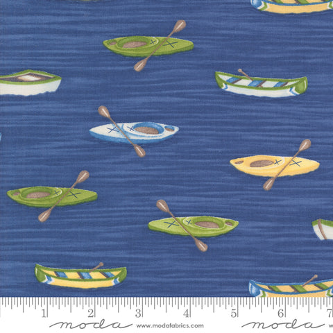 On Lake Time Deep Water Canoes and Kayaks Yardage by Deb Strain for Moda Fabrics