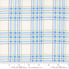 On Lake Time Cloud White Lakehouse Plaid Yardage by Deb Strain for Moda Fabrics